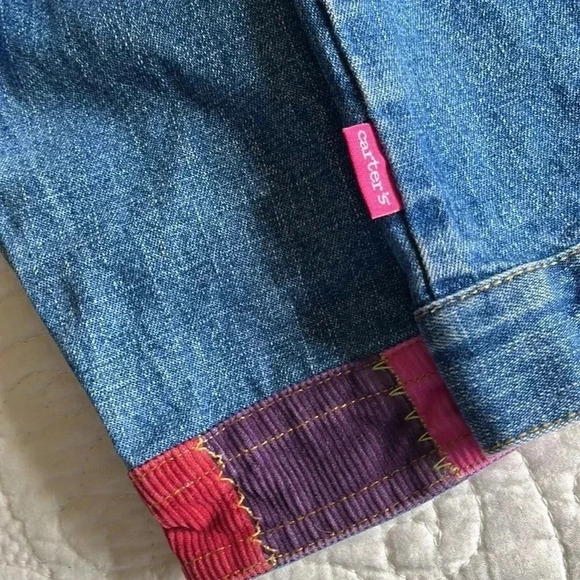 Floral Embroidered Girl’s Jeans  Denim Snap Jacket + Cotton Dress Size 6 Set - Picture 12 of 16